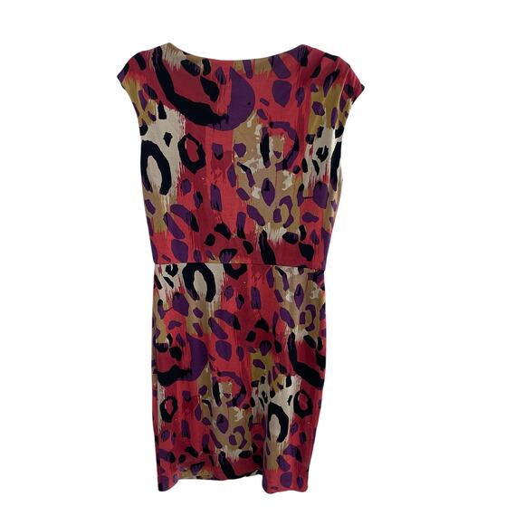 Diane von Furstenberg Pink Purple Animal Print Revelry Silk Dress Womens Size 8 - Picture 4 of 4